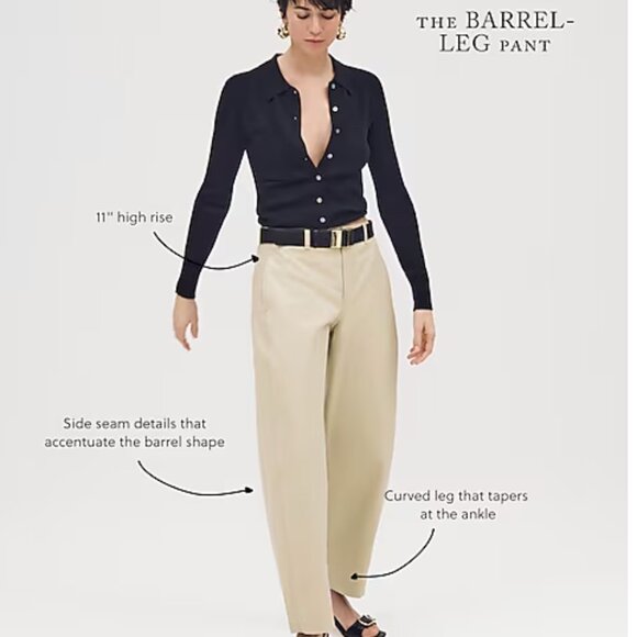 NWT J. Crew Barrel-leg pant in cotton blend - Picture 2 of 2